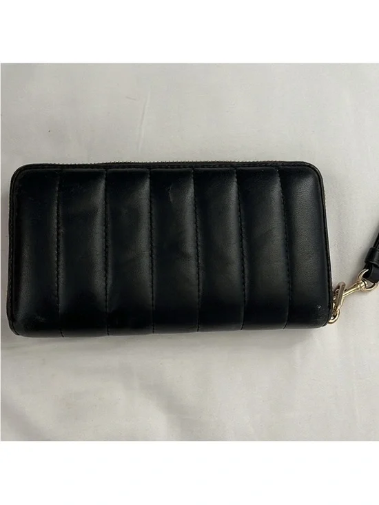 Coach Black Quilted Zip-Around Wristlet Wallet with Gold Hardware - Picture 3 of 7